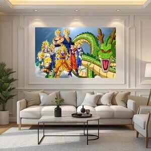 Canvas dragon ball z framed 16 inch height 24 inch wide